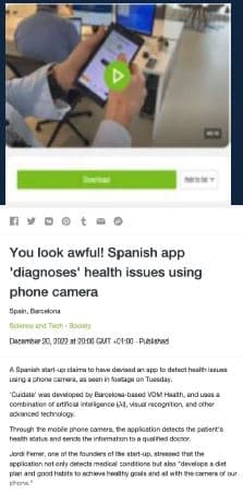 December 2022 | Ruptly features VDMHealth’s smartphone-based digital health technology